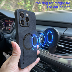 Per <span class=keywords><strong>iPhone</strong></span> 16 <span class=keywords><strong>Pro</strong></span> 16e 15 Plus 14 13 <span class=keywords><strong>12</strong></span> 11 <span class=keywords><strong>Pro</strong></span> Max iPhone16 <span class=keywords><strong>Cover</strong></span> posteriore Ultra sottile Anti goccia OLGE pelle pelle custodia magnetica per telefono - Product Image 4