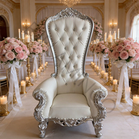 Chaise royale de roi et de reine, chaise royale Bjflamingo Lux en argent