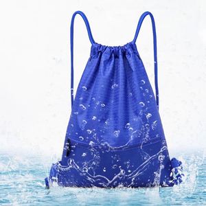 <b>Large</b> Capacity Nylon Waterproof Zipper Drawstring Backpack Outdoor Sport Fitness Storage <b>Bag</b> Thick Rope Polyester Ball <b>Bag</b> - Product Image 3