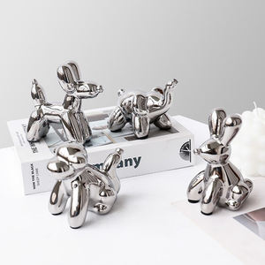Ornements en céramique personnalisés en forme de chien ballon, singe, <span class=keywords><strong>lapin</strong></span>, éléphant, plaqués argent, petits cadeaux pour la décoration de la chambre d'enfant, art déco - Product Image 2