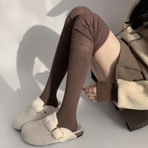 Women Over The Knee <b>Socks</b> White Thigh High Solid Color Sweat Absorbing Odor Resistant Thermal For Autumn <b>Winter</b> - Product Image 2
