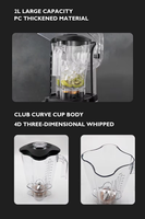 Blender électrique commercial en acier inoxydable 8003A, commande par bouton, fabricant de smoothies, 5+ vitesses, capacité de 2 L pour un usage domestique et hôtelier