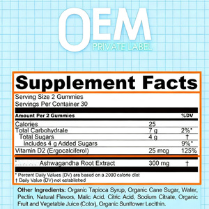 Oem/Odm Ashwagandha & Vitamine D Gummy Helpt Stress Te Verminderen En Ontspanning Te Bevorderen - Product Image 2