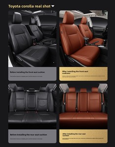 Coprisedili Auto in Vera Pelle di Lusso su Misura Adatti per Modelli <span class=keywords><strong>Toyota</strong></span> <span class=keywords><strong>Corolla</strong></span>, Copertura per Sedili Anteriori e Posteriori - Product Image 3