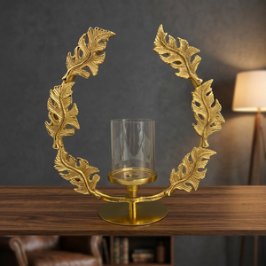 Premium Gold Bamboo Metal <b>Candle</b> Holder Set Luxury Aluminum Candlestick Stand Antique Finish for <b>Wedding</b> Christmas Table Decor W - Product Image 3