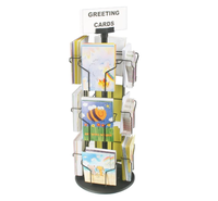 Présentoir rotatif en métal multi-niveaux pour cartes à collectionner, cartes de vœux et cartes postales – Idéal pour la vente au détail
