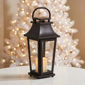 Dernière vente chaude Design noir nickel métal bougeoir lanterne forme conique brillant lanternes de sol - Product Image 1