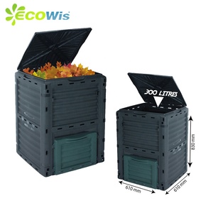 Poubelle de cuisine de grande capacité Compost de stockage de jardin écologique résistant 300L Poubelle de compost en plastique de jardin - Product Image 3