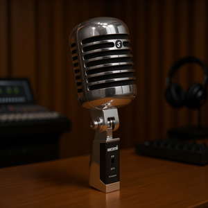 Micrófono XLR Dinámico Supercardioide Vintage, Micrófono de Grabación con Cable para Estudio, Clásico, Unidireccional, Retro - Product Image 2