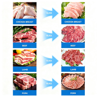Mesin Pengiris Daging Otomatis, Pengiris Dadu, Pencacah Daging Sapi Segar, Babi, Ayam, Sayuran 3-6mm, Ketebalan Dapat Diatur