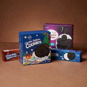 Nueva llegada: Galletas sándwich de chocolate cremoso Camill de 90 g, textura semidura, sabor dulce, snacks familiares, caja para la merienda. - Product Image 4