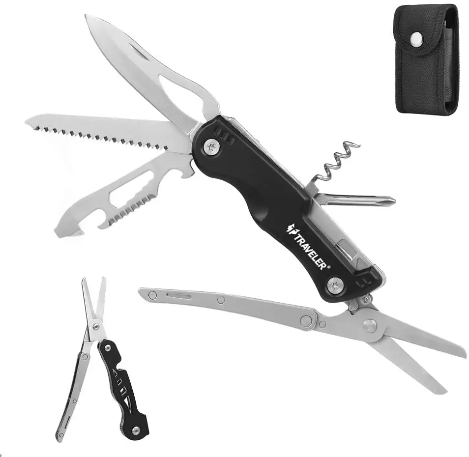 Pocket tool,Folding Pocket Knives with Survival Scissors, Perfect for Rescue, Hunting,Survival,Fishing, Hiking,Camping