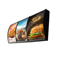 Boîte à menu lumineuse incurvée pour la restauration rapide, publicité personnalisée, panneau lumineux, menu rétroéclairé LED, affichage de menu de restaurant