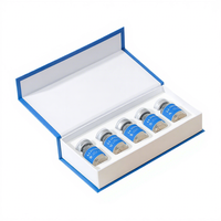 Caja de Cartón con Cierre Magnético y Forma de Libro con Logotipo Personalizado, para 5 Frascos de 3 ml, para Péptidos