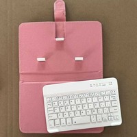 Casing Ponsel Mini Portabel dengan Keyboard 7 Inci Koneksi BT Multi Warna USB XTSJBT Keyboard Nirkabel Casing Kulit untuk Ponsel
