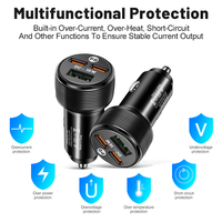 Chargeur de voiture USB mini OEM rapide 15W 3.1A Type C PD double port, adaptateur de prise de voiture à charge rapide pour iPhone iPad Samsung QC3.0