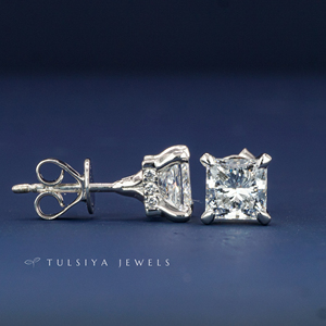 Boucles d'oreilles clous en or 14 carats avec diamants de laboratoire pour femme, design moderne et élégant, éclat brillant, bijoux raffinés, cadeau pour elle - Product Image 4