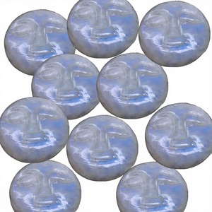 Natural Rainbow Moonstone Carved Brilliant Cut Cabochon IGI Certified HARI OM CREATIONS Rajasthan for Jewelry Making Wholesale - Product Image 1