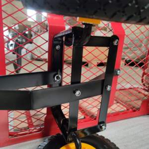 Carretilla de Jardín con Plataforma de Acero y Madera para Exteriores, Carro Utilitario con Rieles de Madera de Cuatro Ruedas para Niños, OEM - Product Image 2