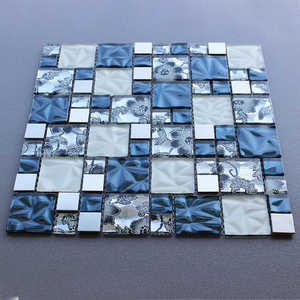 Blue Colors <strong>Mosaic</strong> Painted Glass Opaque for Home Decor Glass <strong>Mosaic</strong> Diy - Product Image 1