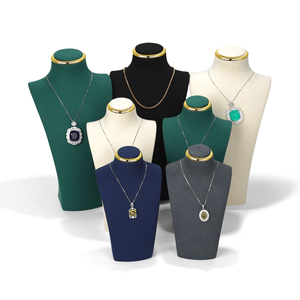 Flat Dummy Holder Big Color Linen Black Earring Neck Set Necklace <strong>Mannequin</strong> Huge Jewelry Jewellery Bust Prop Stand Display For - Product Image 3