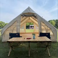 Cabine Tente De Luxe Portable En Plein Air Gonflable Camping Air Tente Imperméable Coton Tissu Gonflable Maison