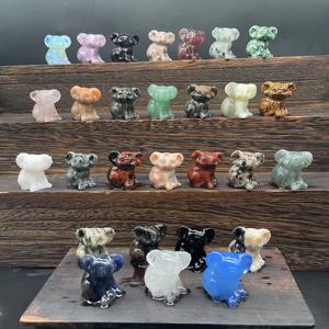 3cm Natural Healing Gemstone Carving Crafts Handmade Cute Animal Figurines Crystal Kola Souvenir <b>Gifts</b> - Product Image 1