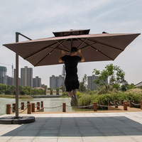 Tente et Parasol en Aluminium avec Éclairage Solaire Étanche 3000 mm de Qualité Commerciale pour Jardins de Villas et Terrasses de Style Romain