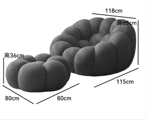 Fauteuil pouf minimaliste italien inclinable, canapé une place pour salon, balcon, intérieur - Product Image 3