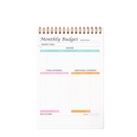Bloc de notas planificador diario, semanal y mensual, pegatina en espiral personalizada, Plan de comida, rastreador de gastos, planificador de lista de compras