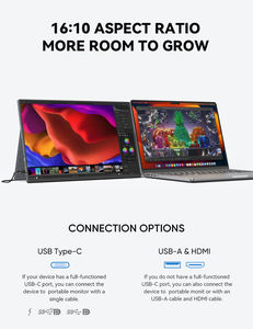 Monitor portátil de 13,3 "-Panel IPS, 1920x1080/4K, 100% SRGB, tipo C, HDR y FreeSync, para ordenador portátil/escritorio/teléfono - Product Image 6
