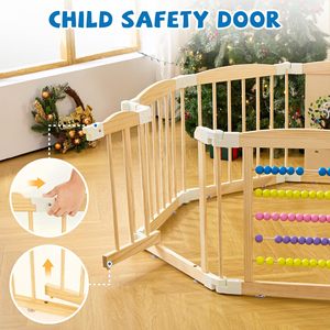 Corralito de Madera Extra Grande para Niños Pequeños y Bebés, Diseño de 3 Temas de Juguetes, Paneles de Madera Plegables y Ajustables - Product Image 2