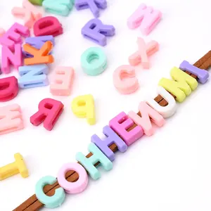 Cuentas de letras multicolores de 9x12mm, abalorio acrílico del alfabeto para fabricación de joyería DIY, pulsera, collar, llavero, accesorios