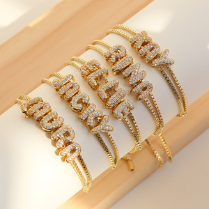 YIMEILI & Trendy Laiton Mini Bulle DIY Combinaison 26 Anglais Lettre Forme Femmes Plaqué Or Charme Bracelet Pendentif Accessoires - Product Image 4