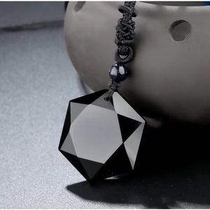 สร้อยคอจี้รูปดาวหินออบซิเดียนสีดำสำหรับผู้ชาย เครื่องประดับคริสตัลนำ<span class=keywords><strong>โชค</strong></span>แห่งความรัก - Product Image 5