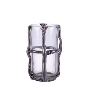 แจกันแก้วตกแต่งทำมือสไตล์วินเทจลายม้าลาย สำหรับตกแต่งภายในบ้าน - Product Image 1