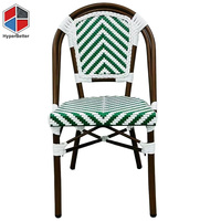 Usine de Qualité Paris Français Vintage Vert PE Rotin Café Shop Chaise