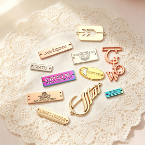 fashion bikini swimwear brand logo metal tag washable plated <b>gold</b> custom logo metal clothing label metal logo for <b>clothes</b> - Product Image 2