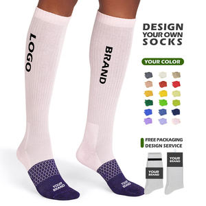 جوارب ضاغطة يومية مخصصة تصل إلى الركبة، جوارب رياضية قابلة للتنفس يمكن تخصيص شعارها، جوارب للساق للنساء - Product Image 1