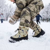Bottes d'hiver pour enfants personnalisables, doublure en fourrure, imperméables, imprimé animal, semelle antidérapante, fermeture éclair à la cheville