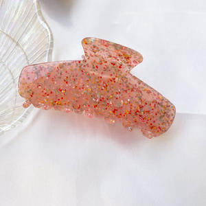 Nouvelles grandes pinces à cheveux tendance, simples, brillantes, en acrylique, avec paillettes, en acétate, grandes pinces à cheveux scintillantes - Product Image 5