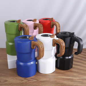 HIGHWIN Stovetop Espresso Maker Estufa de inducción <span class=keywords><strong>Moka</strong></span> Coffee Pot para capuchino o Latte - Product Image 2