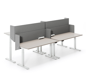 Bureau électrique moderne convertible modulaire à hauteur réglable avec deux moteurs, cadre en acier pour le travail assis-debout, usage domestique ou professionnel - Product Image 4