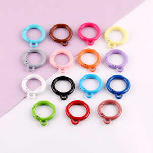 Anillo de resorte colorido de aleación para bolsos, accesorio de joyería DIY, chapado en metal, colores aleatorios - Product Image 1