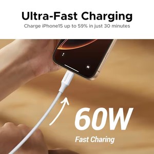 <span class=keywords><strong>Cable</strong></span> de Carga UGREEN PD de 60W Tipo C, USB-C a USB-C, <span class=keywords><strong>Cable</strong></span> de Carga Rápida con Trenzado de Nailon para iPhone 15 16 17 Pro Max Samsung - Product Image 5
