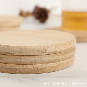 Sous-verre rond en bois naturel, tapis isolant thermique pour porte-tasses à thé et café, couleur unie, fabriqué au Shandong 05022 - Product Image 5