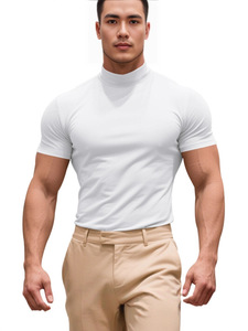 <b>Men's</b> Summer Casual Base T-Shirt Slim Fit Short Sleeve Wholesale Customizable Sports <b>Tops</b> - Product Image 2