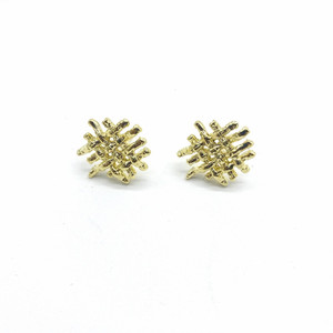 <b>Stud</b> Earrings Geometric Irregular Grid Gold And <b>Silver</b> 925 <b>Silver</b> Ear Post Fashion Jewelry - Product Image 5