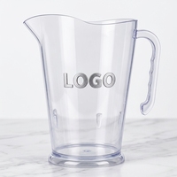 Carafe de 1,5 L au design classique en PS avec logo personnalisé, sans BPA, compatible lave-vaisselle, réutilisable pour le vin et l'eau, pour la maison et les fêtes