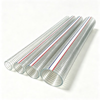 Tuyau flexible antistatique en PVC renforcé de fil d'acier spiralé transparent pour pompe à eau